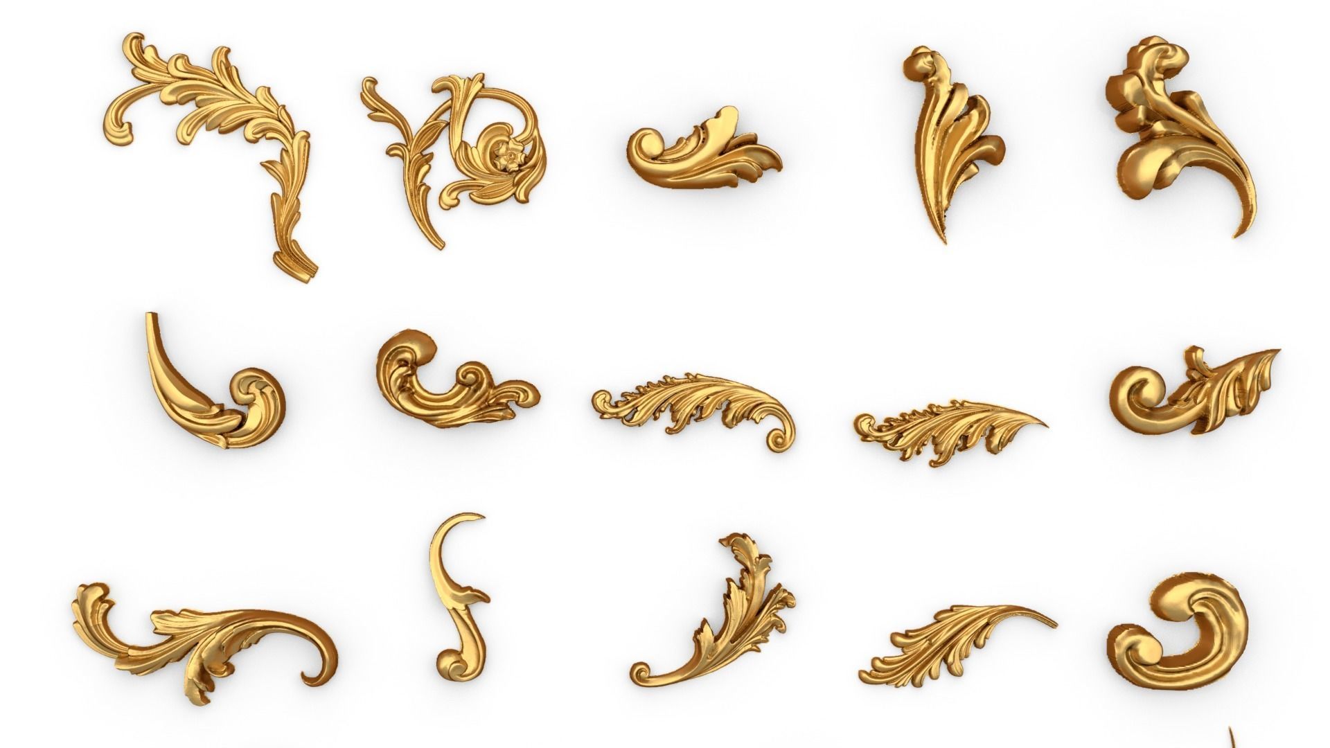 Acanthus Leaves Collection 03 3D print model_3