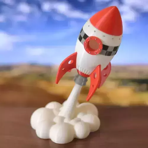 Cartoon Rocket - No painting required 3D print model