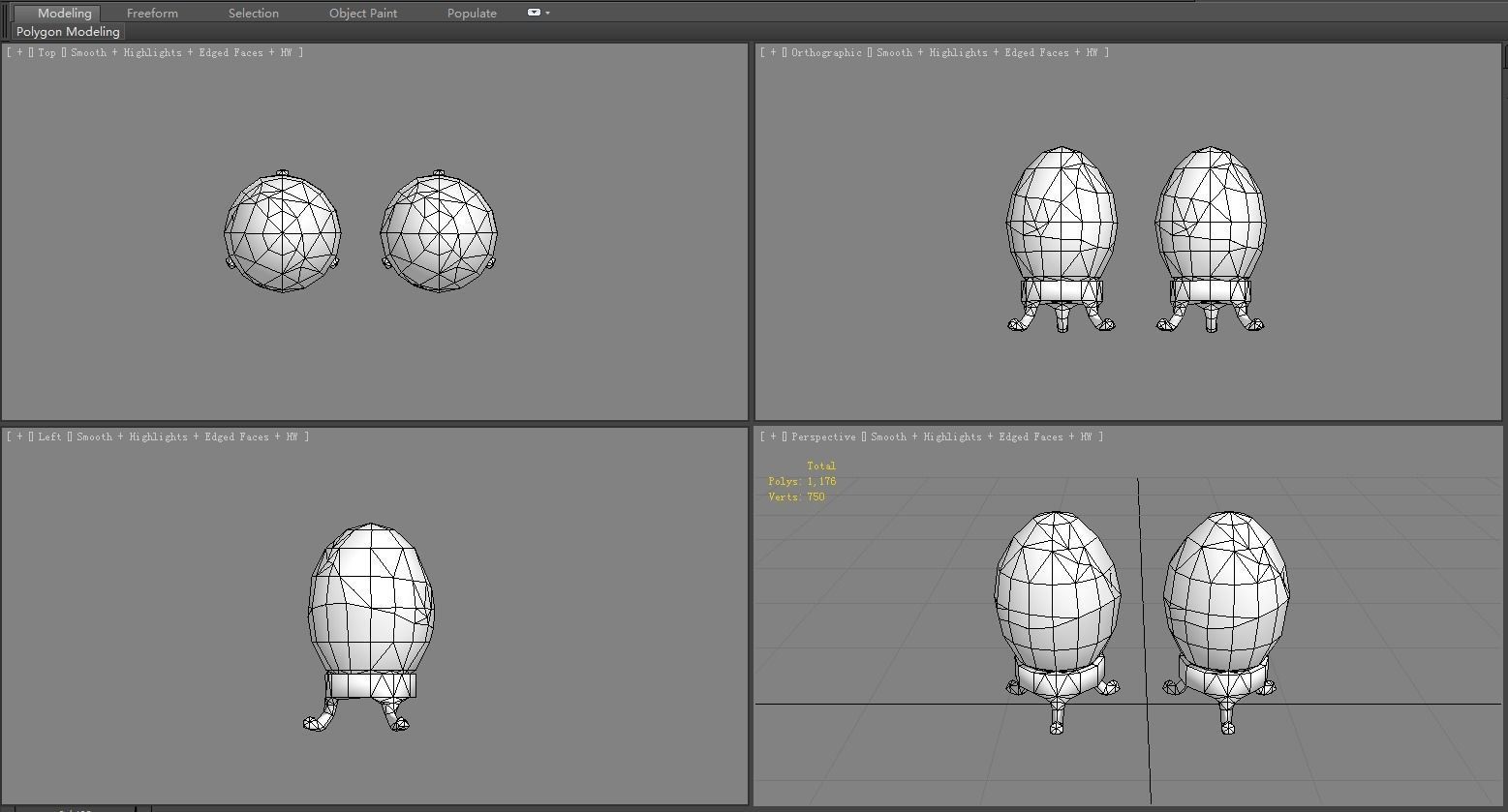 Cartoon  Lucky Golden eggs - Easter eggs - Broken eggs Low-poly 3D model_6