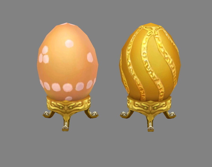 Cartoon  Lucky Golden eggs - Easter eggs - Broken eggs Low-poly 3D model_2