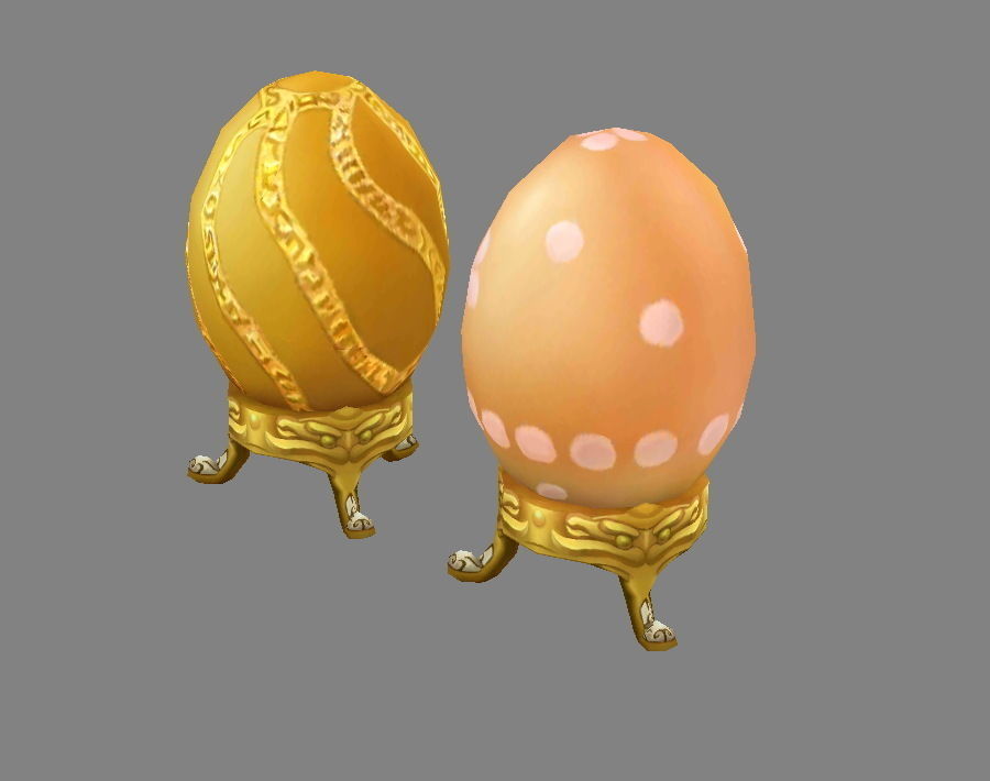 Cartoon  Lucky Golden eggs - Easter eggs - Broken eggs Low-poly 3D model_1