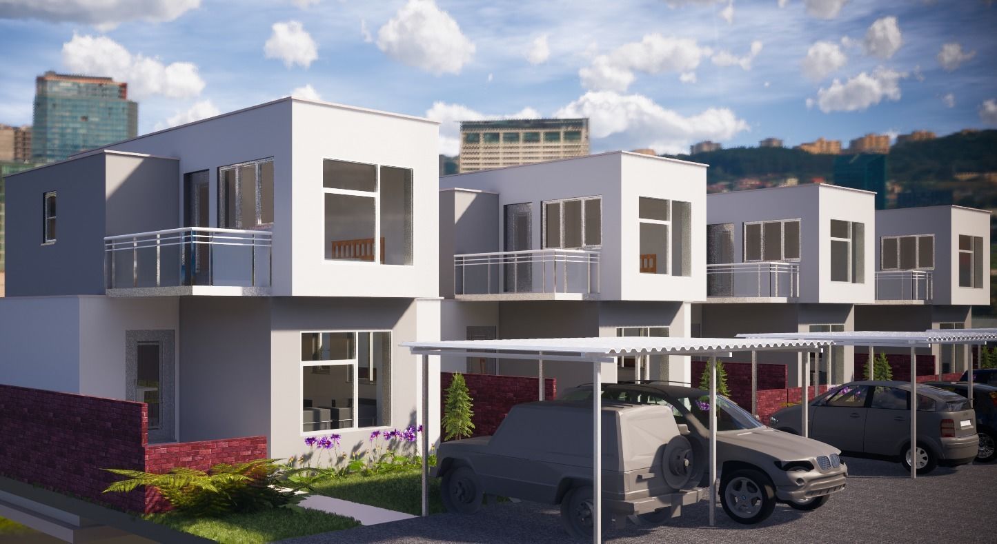 Complete American style residential estate  3D model_1