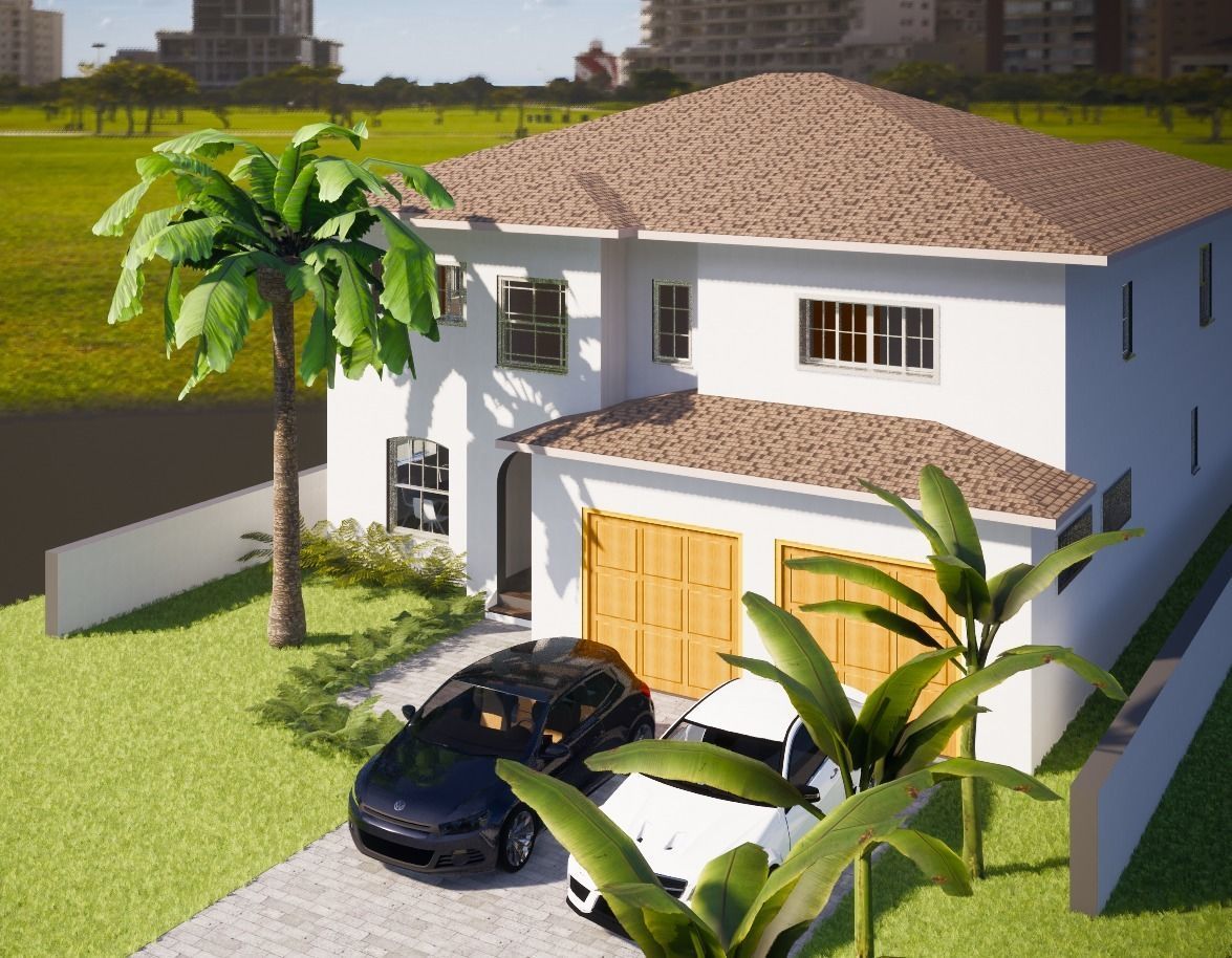 Complete American style residential estate  3D model_4