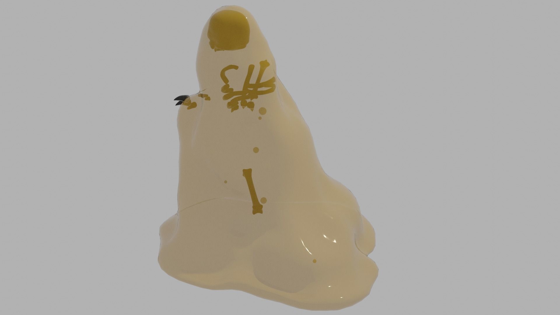 yellow slug 3D model_7