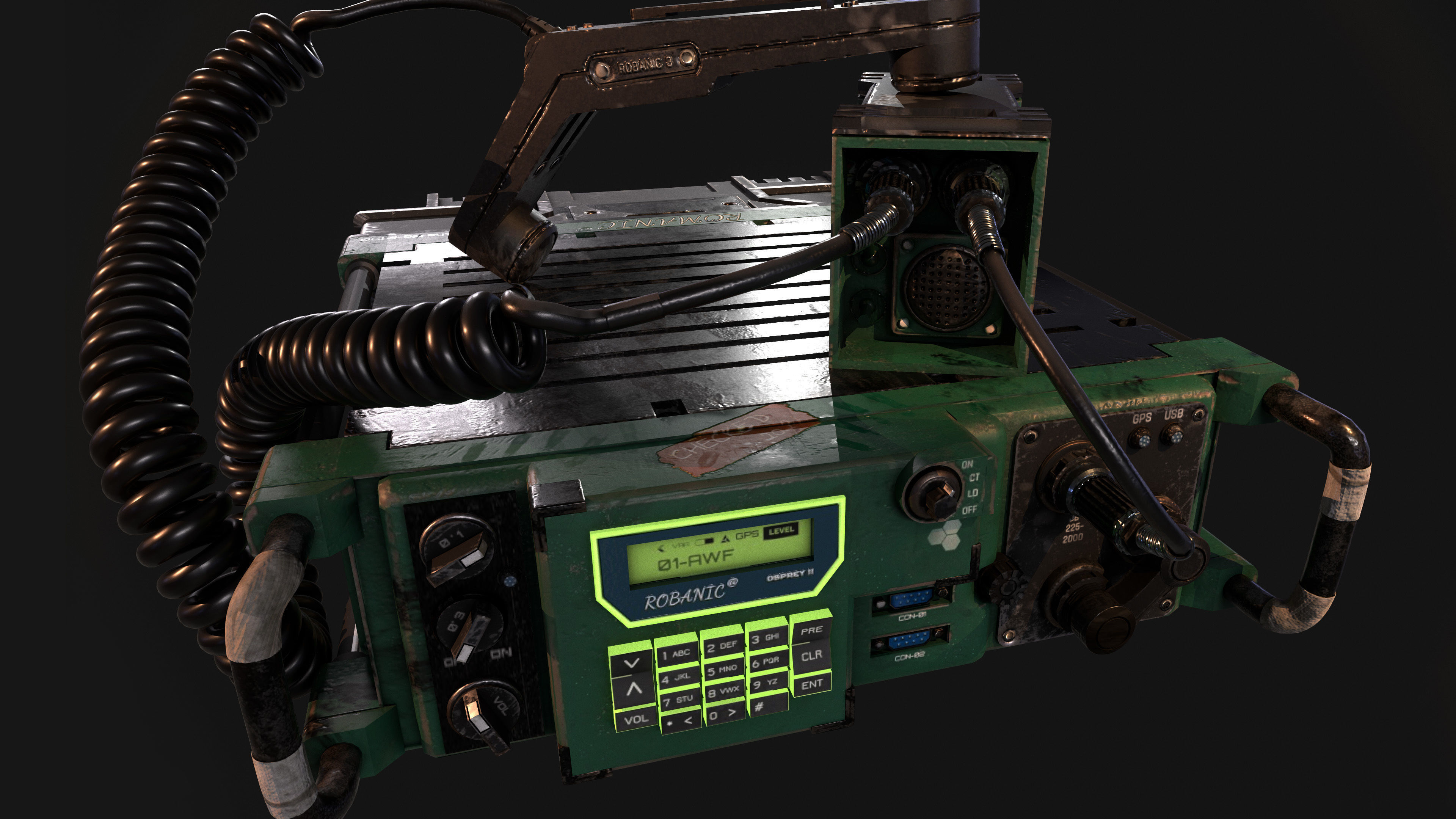 Military Radio Free low-poly 3D model_1