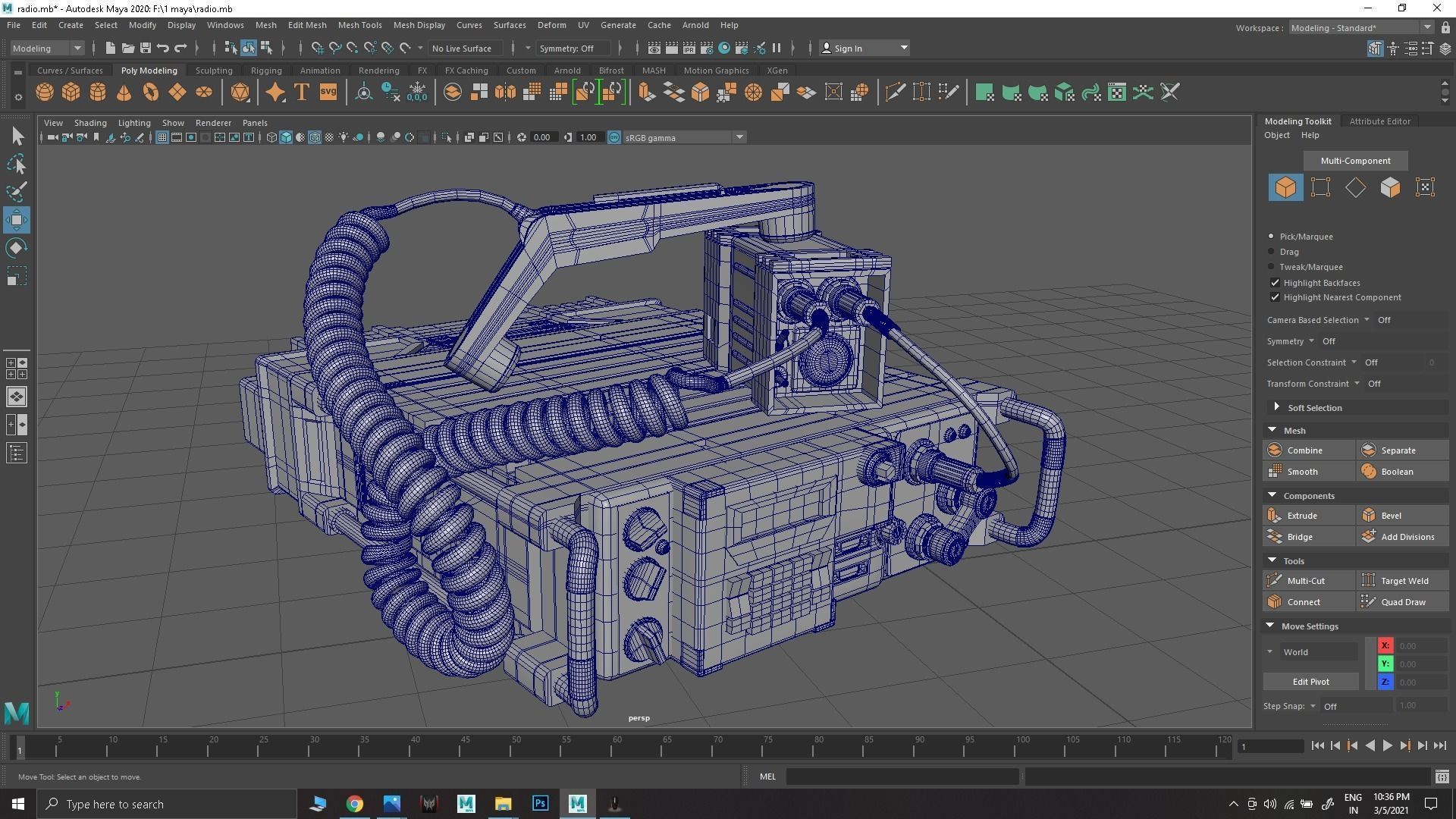 Military Radio Free low-poly 3D model_3