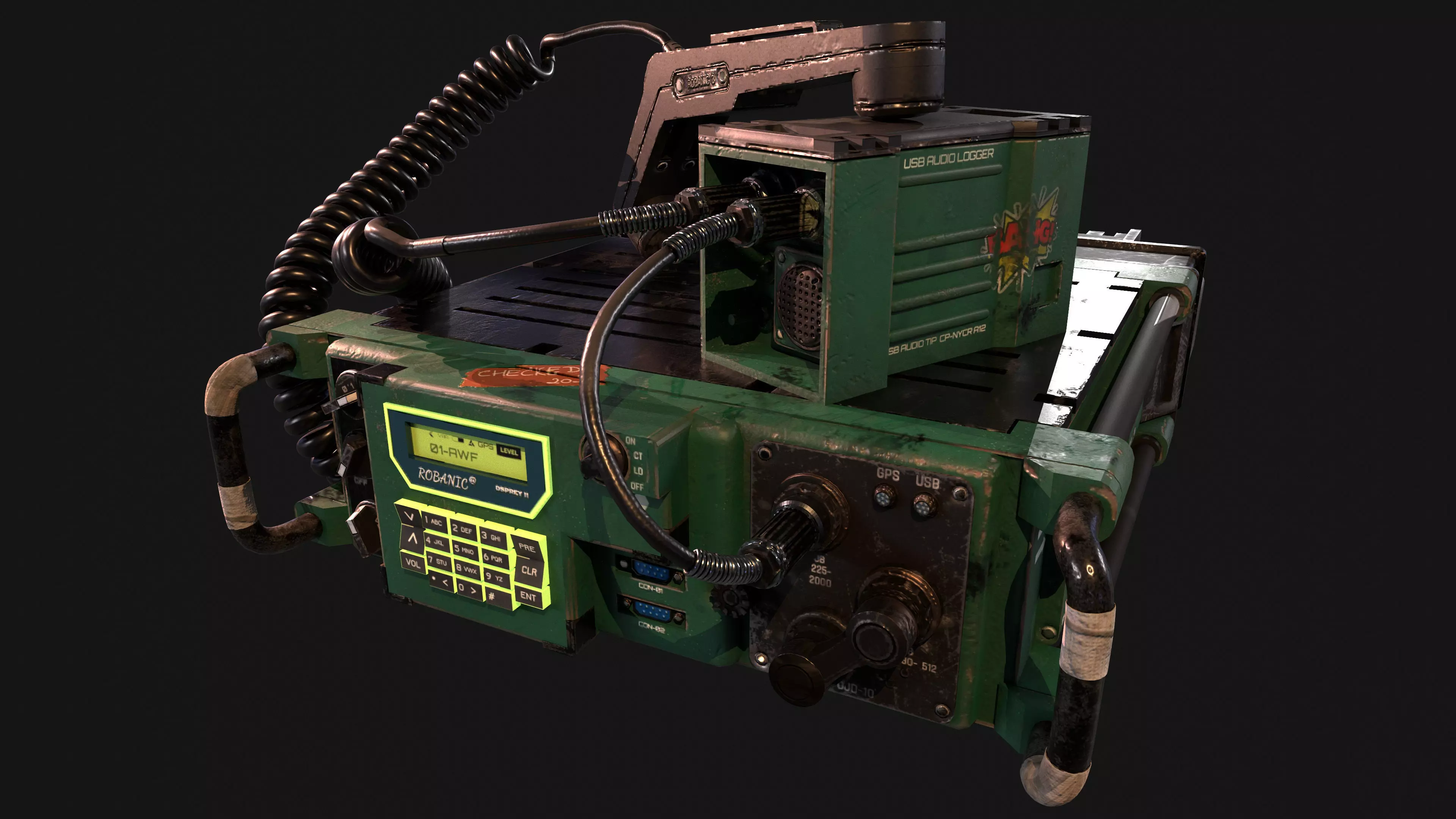 Military Radio Free low-poly 3D model_0