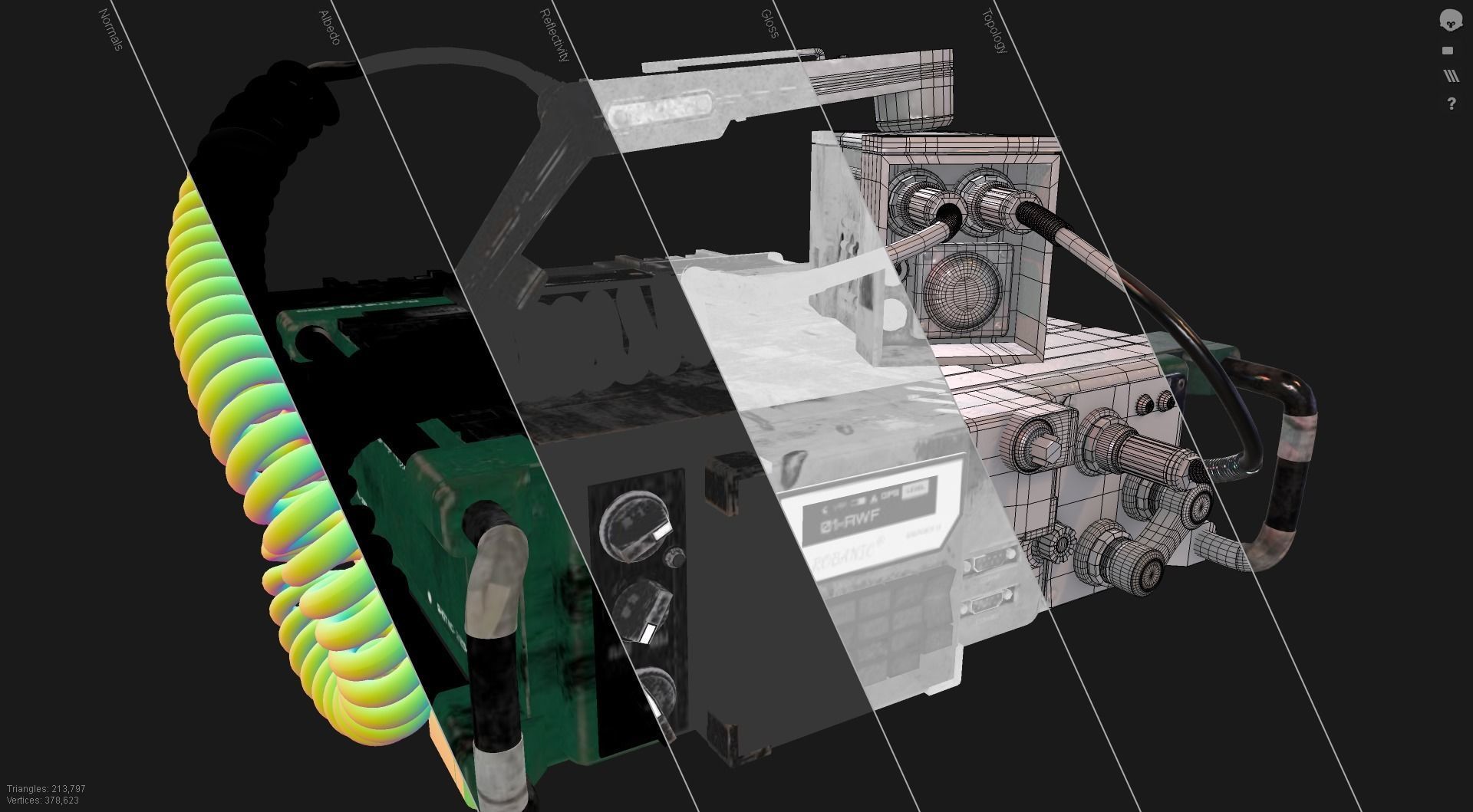 Military Radio Free low-poly 3D model_4