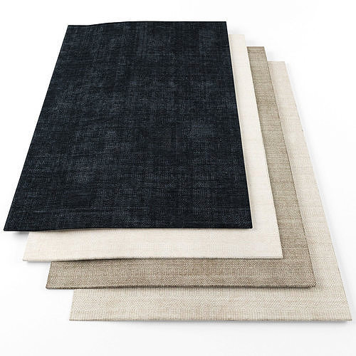 Rugs-1092 four rugs Low-poly 3D model