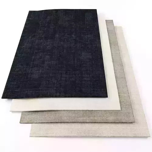 Rugs-1092 four rugs Low-poly 3D model