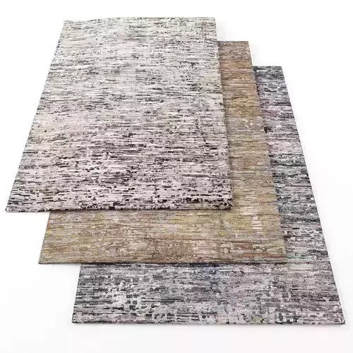Rugs-1093 three rugs Low-poly 3D model