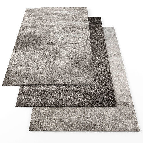 Rugs-1095 three rugs Low-poly 3D model