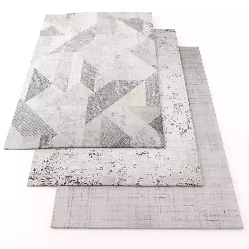 Rugs-1096 three rugs Low-poly 3D model