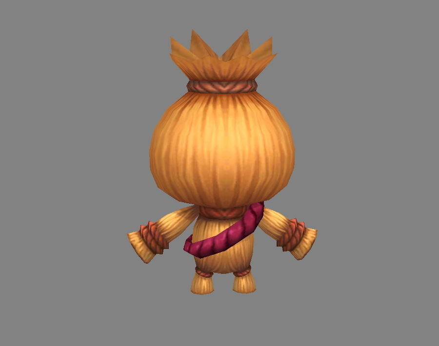 Cartoon Scarecrow - Dummy - straw man Low-poly 3D model_2