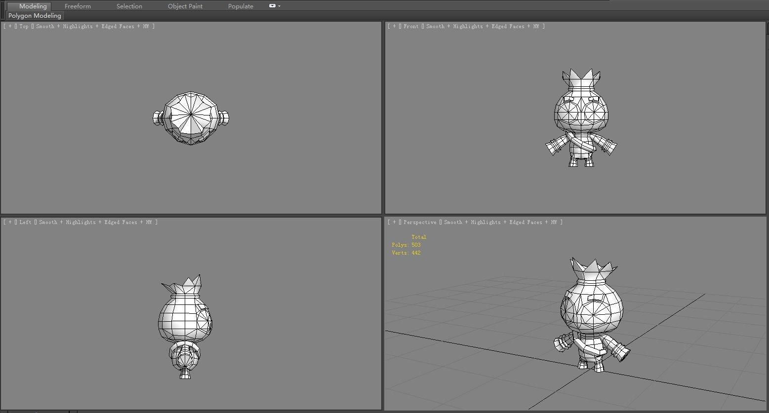Cartoon Scarecrow - Dummy - straw man Low-poly 3D model_5