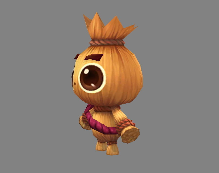 Cartoon Scarecrow - Dummy - straw man Low-poly 3D model_1