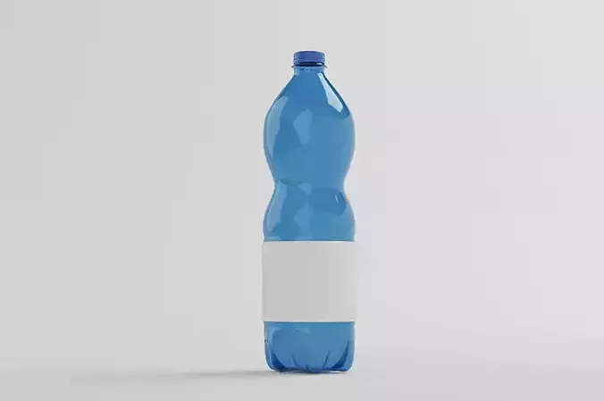 Plastic mineral water bottle 500ml Low-poly 3D model
