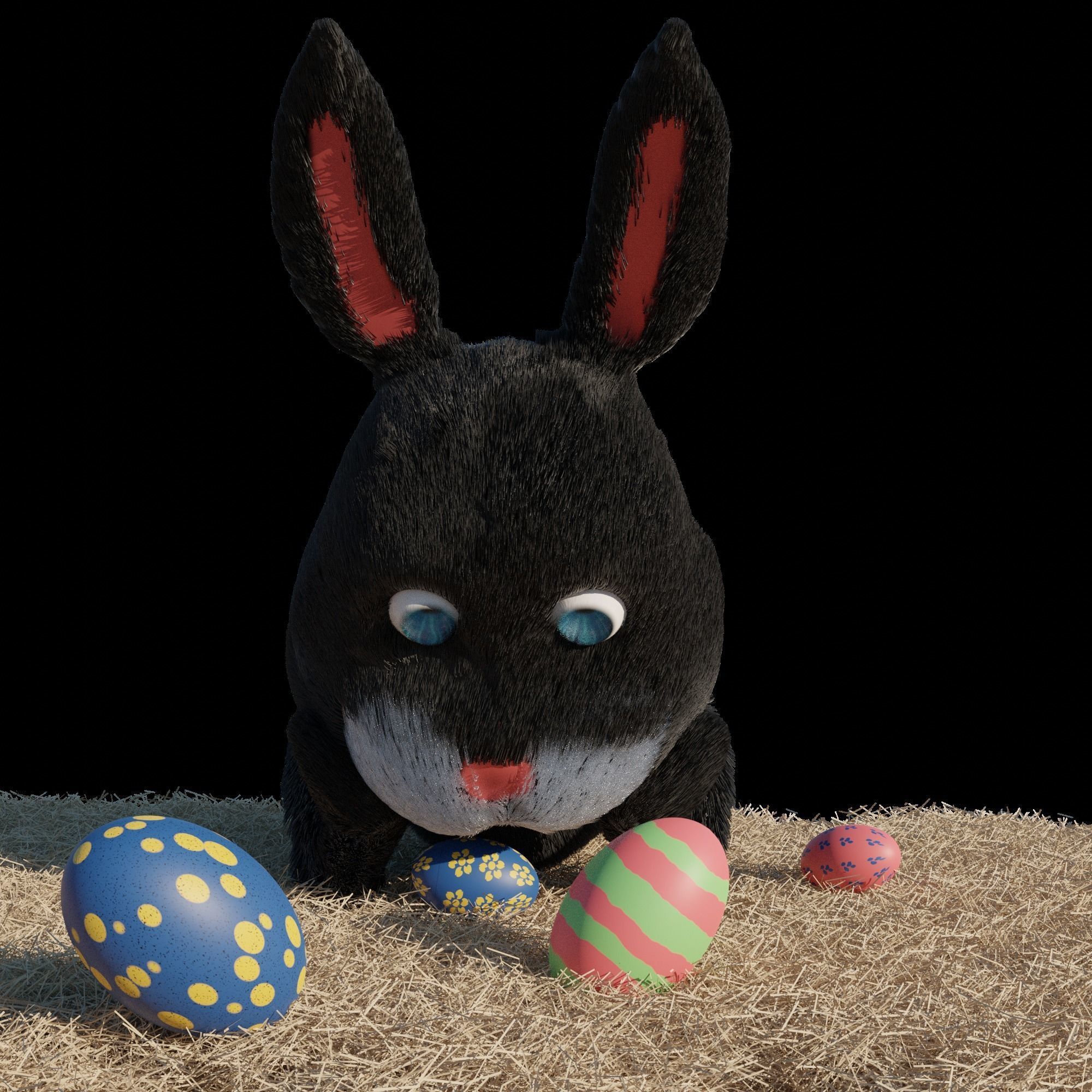 Thinking Bunny Free low-poly 3D model_3