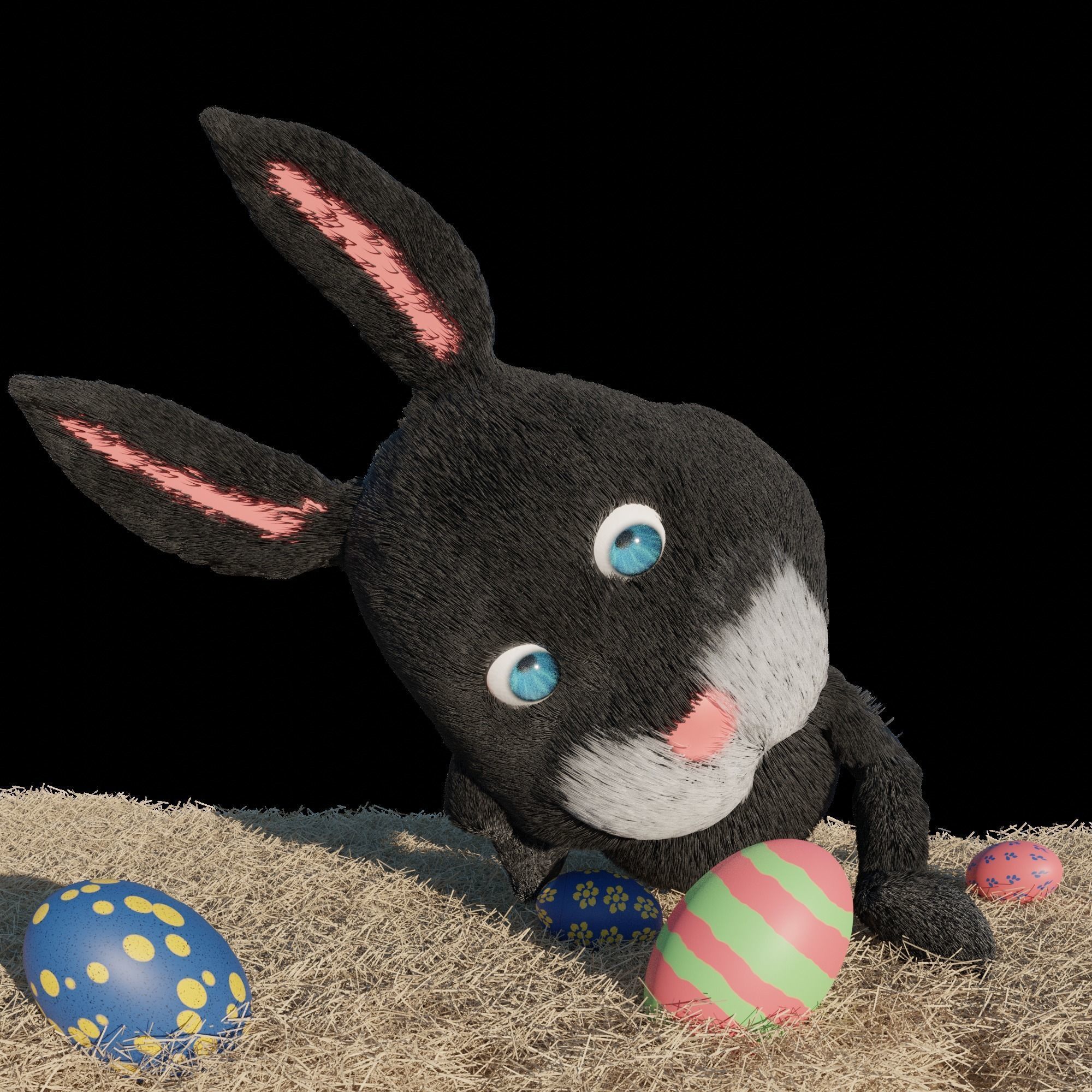 Thinking Bunny Free low-poly 3D model_1