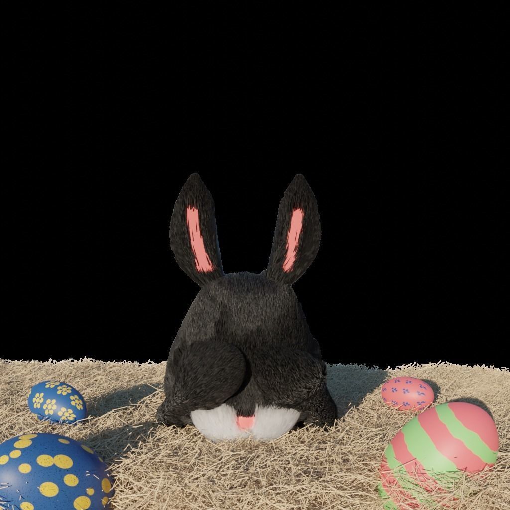 Thinking Bunny Free low-poly 3D model_2