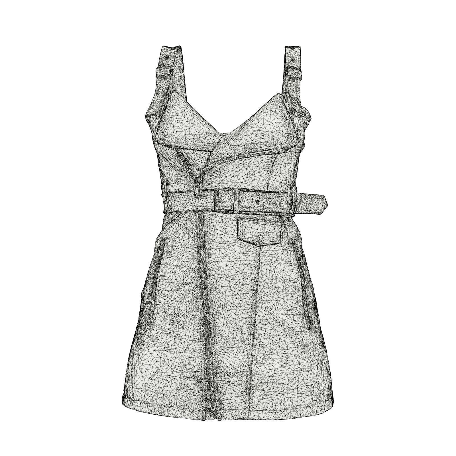 Cute Leather Dress 3D model_6