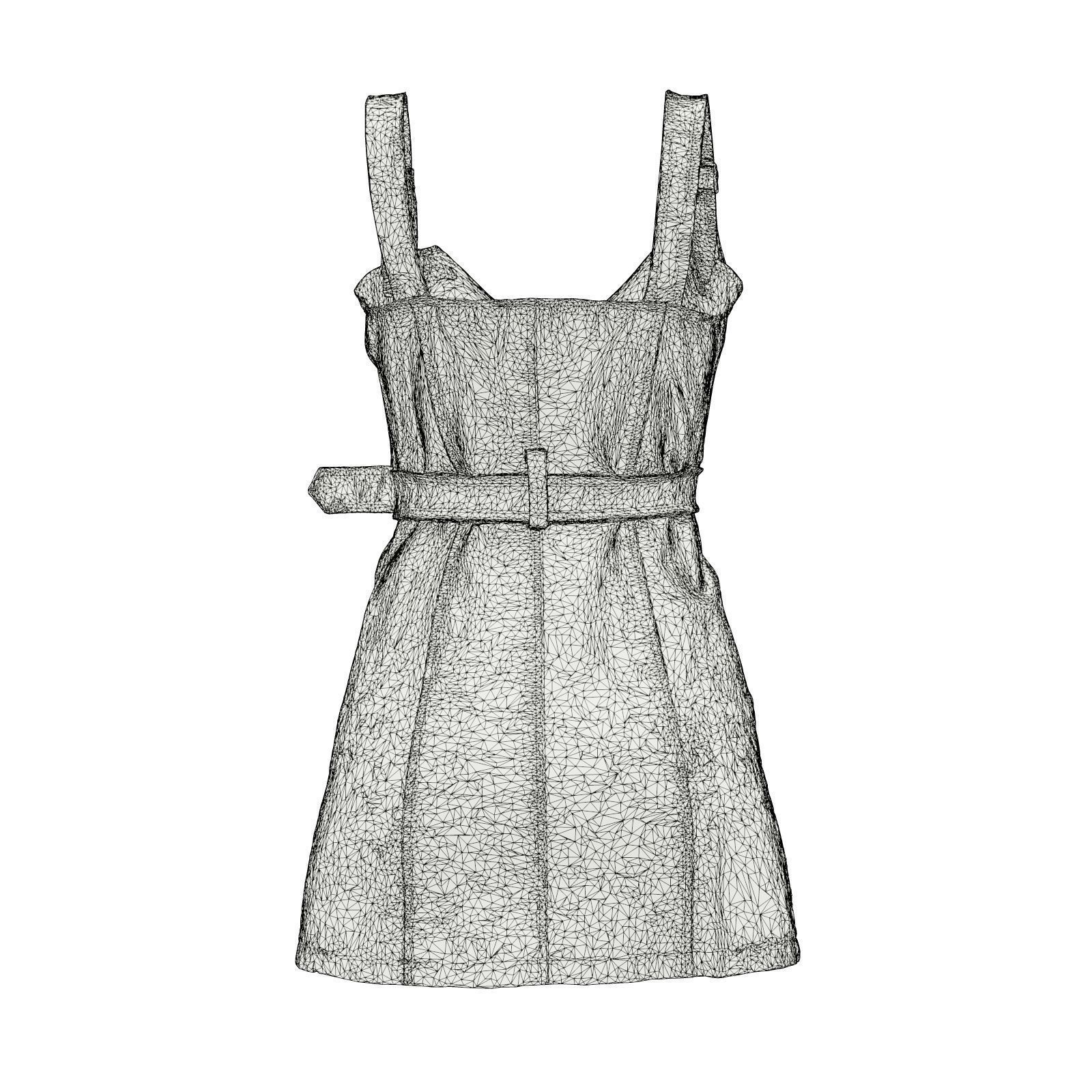 Cute Leather Dress 3D model_7