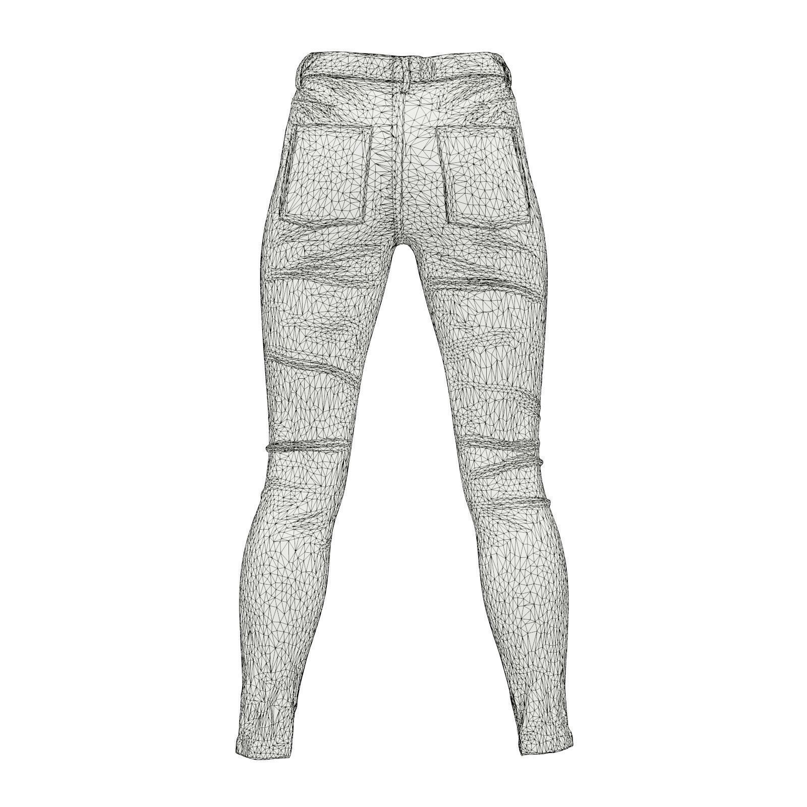 Crotch Laced Leather Pants 3D model_9