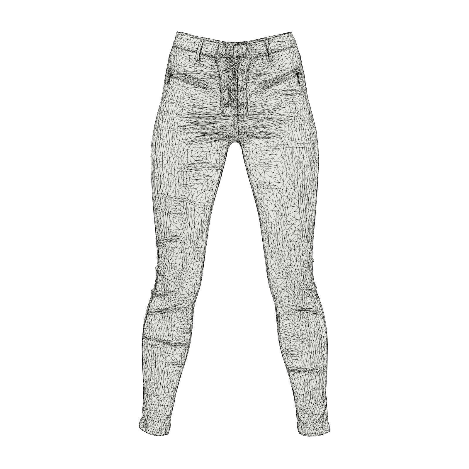 Crotch Laced Leather Pants 3D model_8