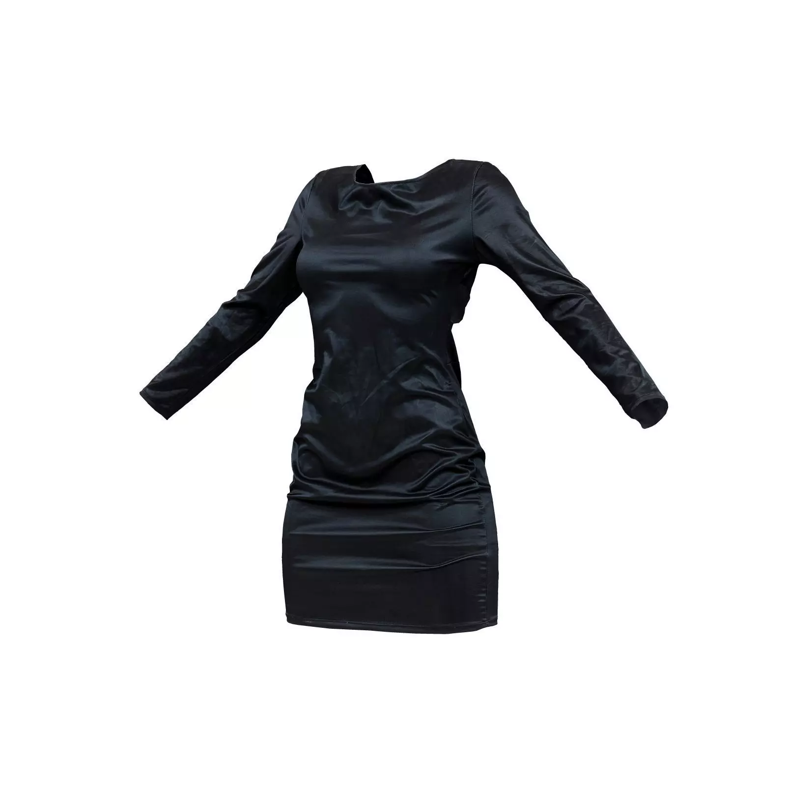 Crossed Back Shiny Dress 3D model