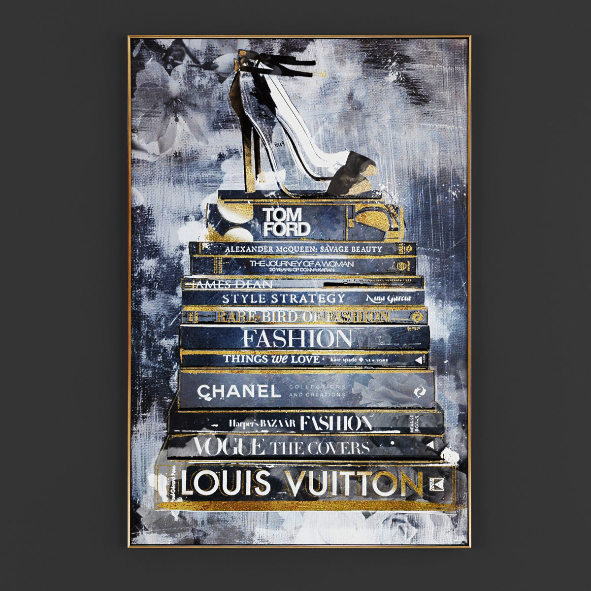 Pictures165 louis vuitton shoes on stack of books Low-poly 3D model_2