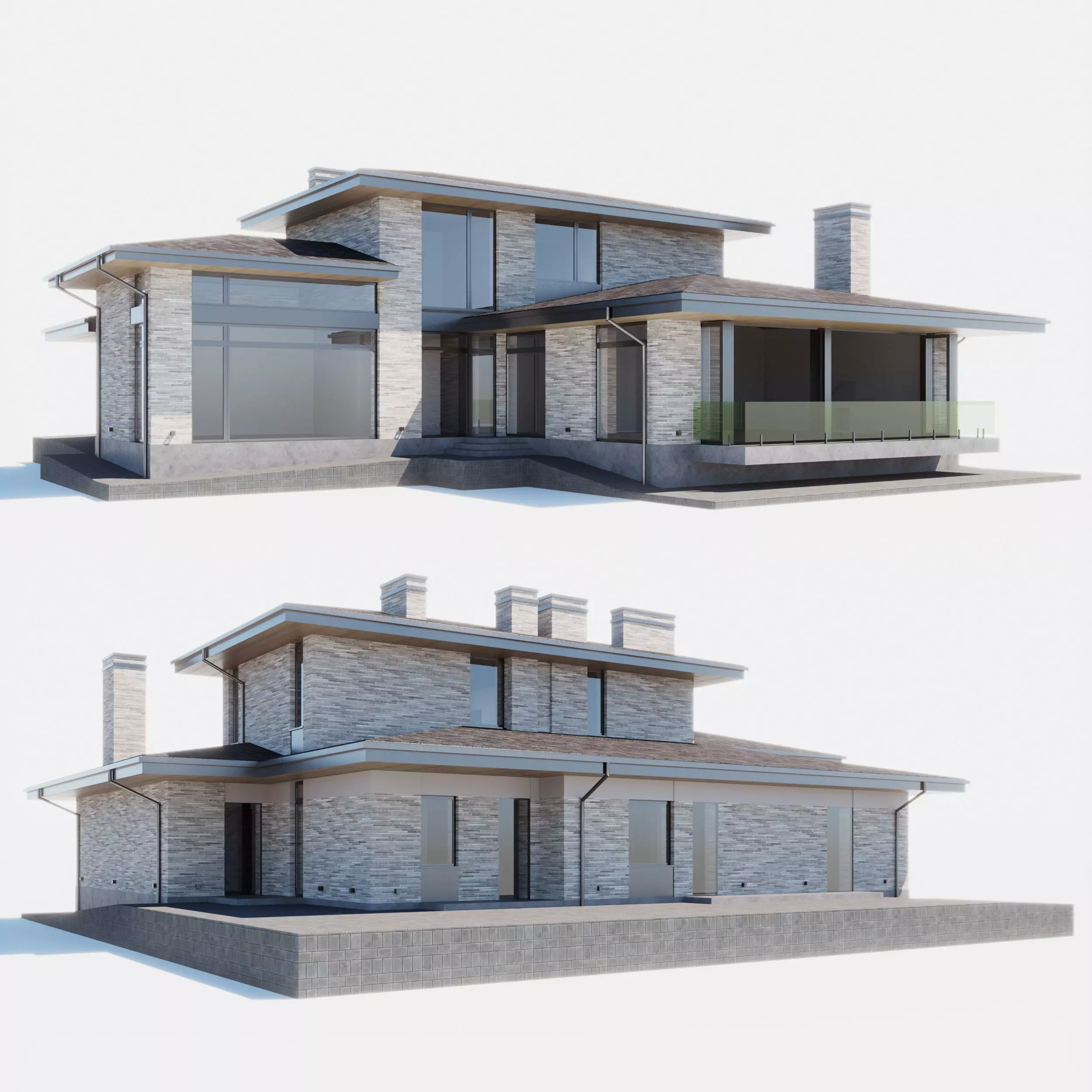 Build021 modern house 3D model_0