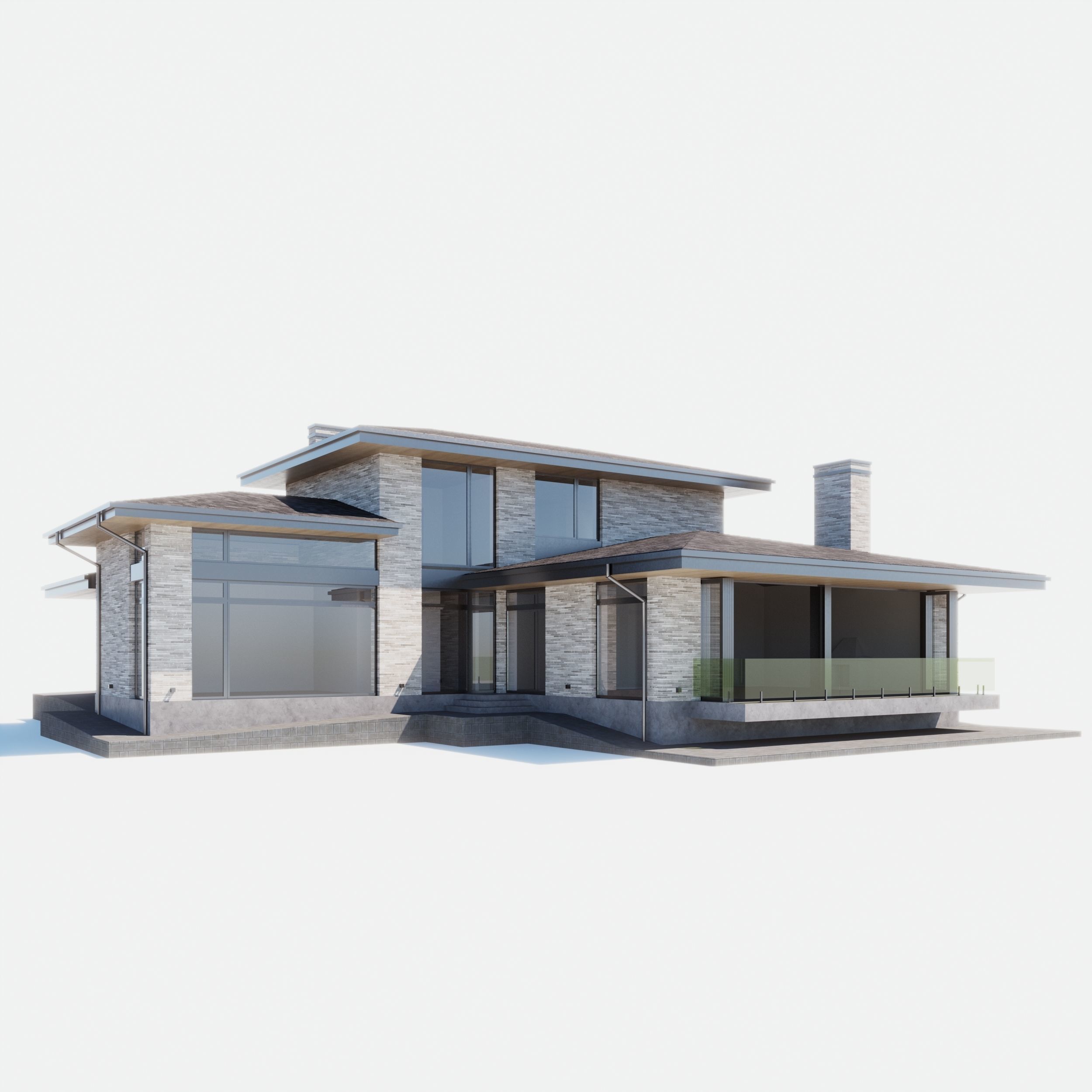 Build021 modern house 3D model_1