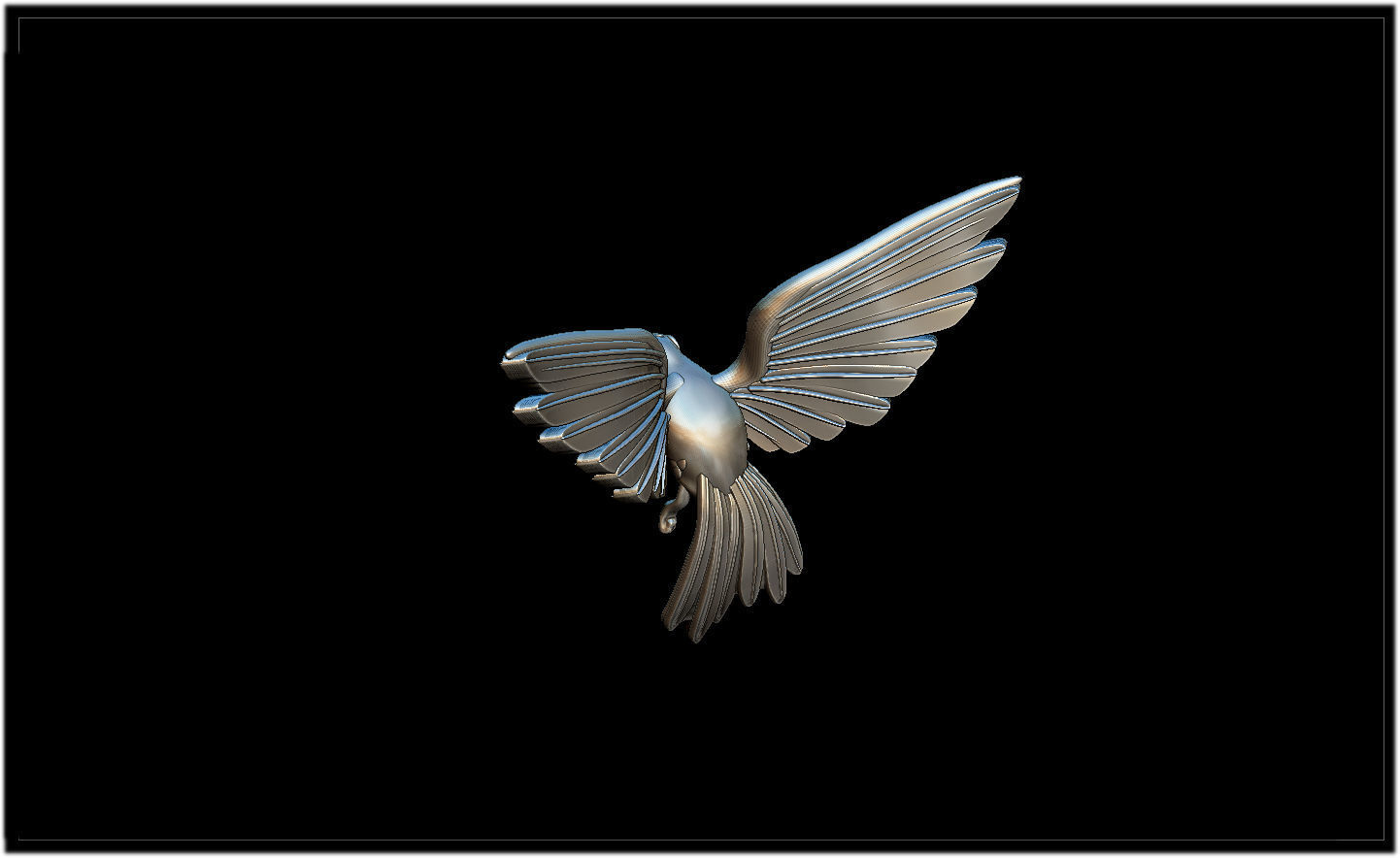 Hummingbird silver 3D print model_6