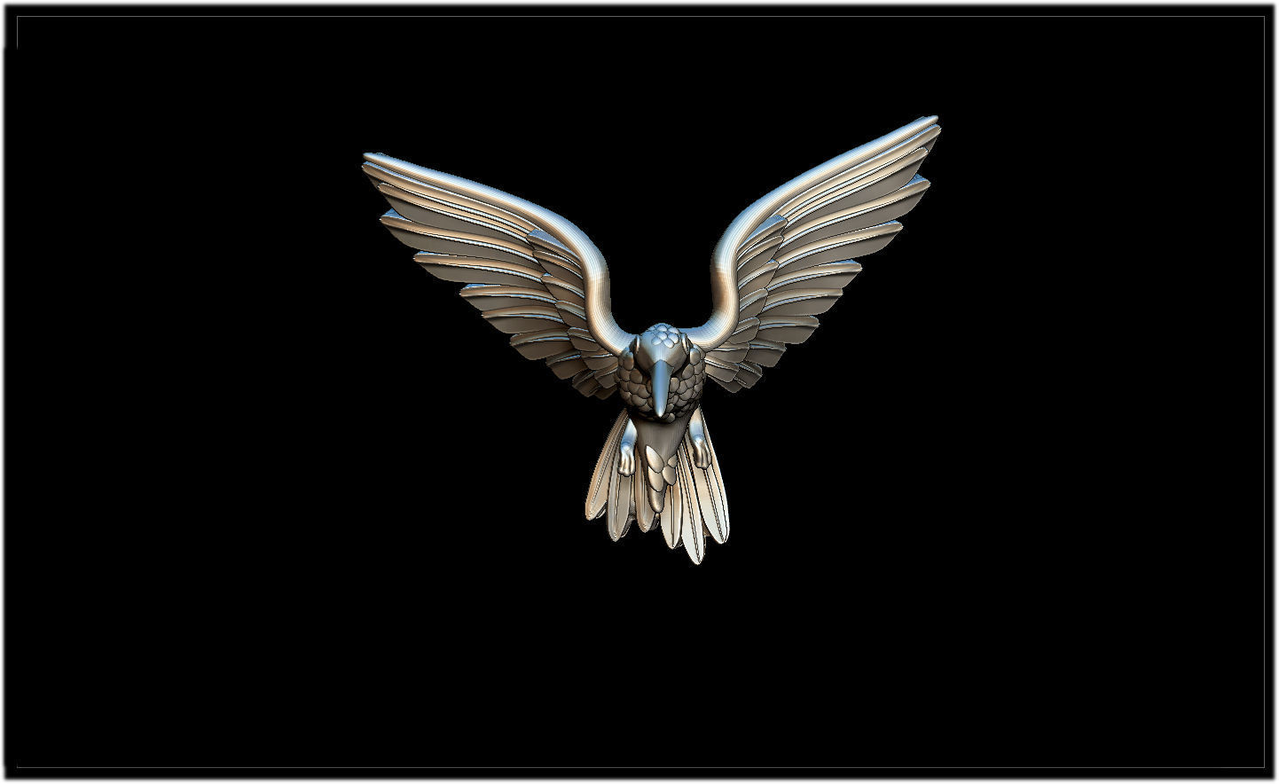 Hummingbird silver 3D print model_4