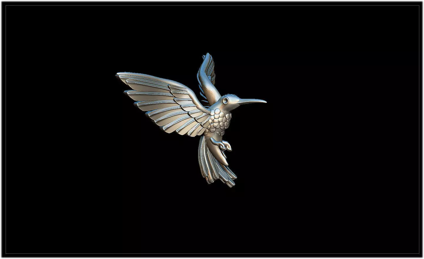Hummingbird silver 3D print model_0