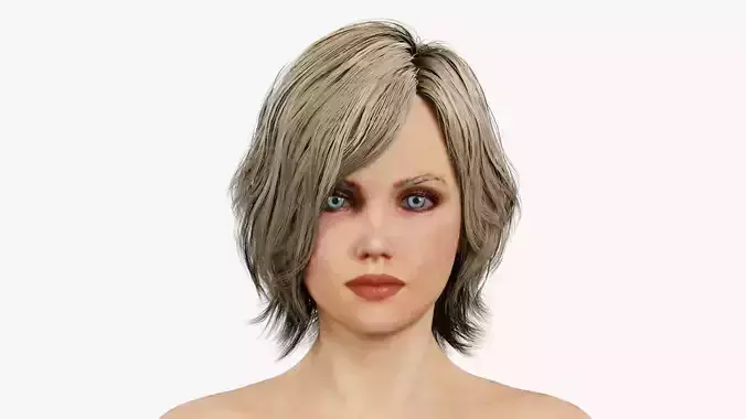 Rigged BLONDE Female 3D model