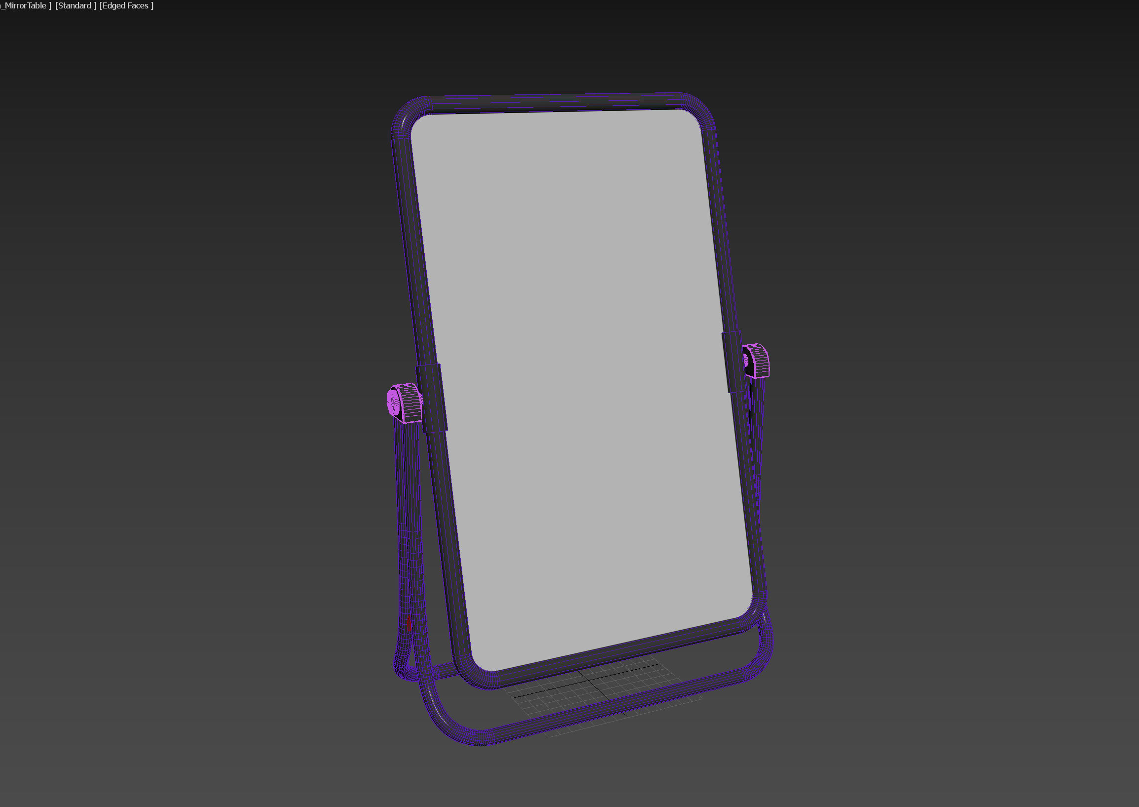 French table mirror chrome 3D model_1