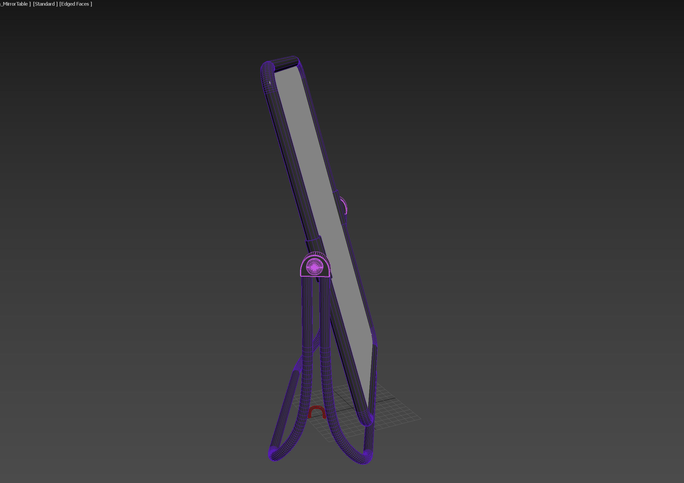 French table mirror chrome 3D model_3