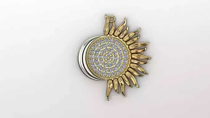 Moon and sun pendant