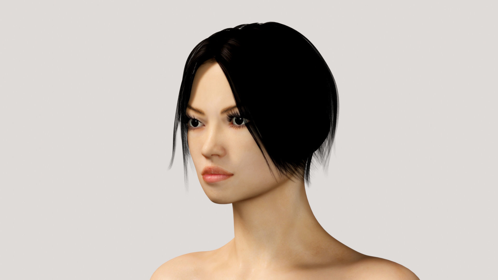 Rigged ORIENTAL ASIAN Female 3D model_4