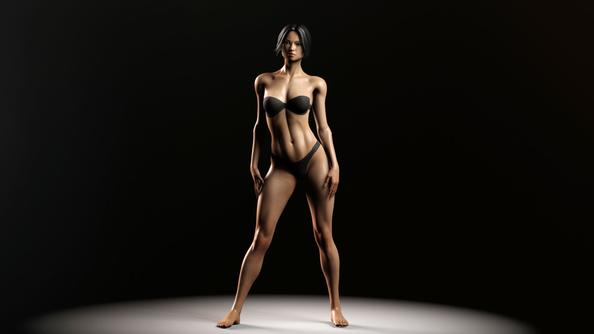 Rigged ORIENTAL ASIAN Female 3D model_7