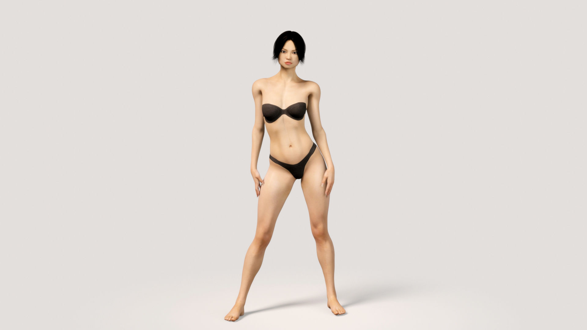 Rigged ORIENTAL ASIAN Female 3D model_6