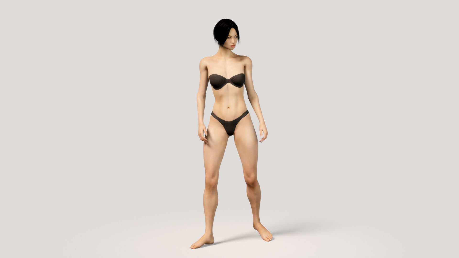 Rigged ORIENTAL ASIAN Female 3D model_10