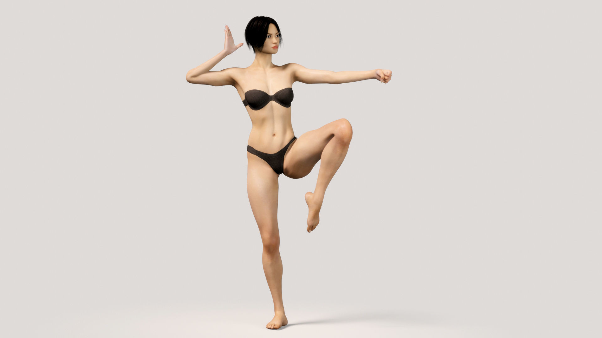 Rigged ORIENTAL ASIAN Female 3D model_9