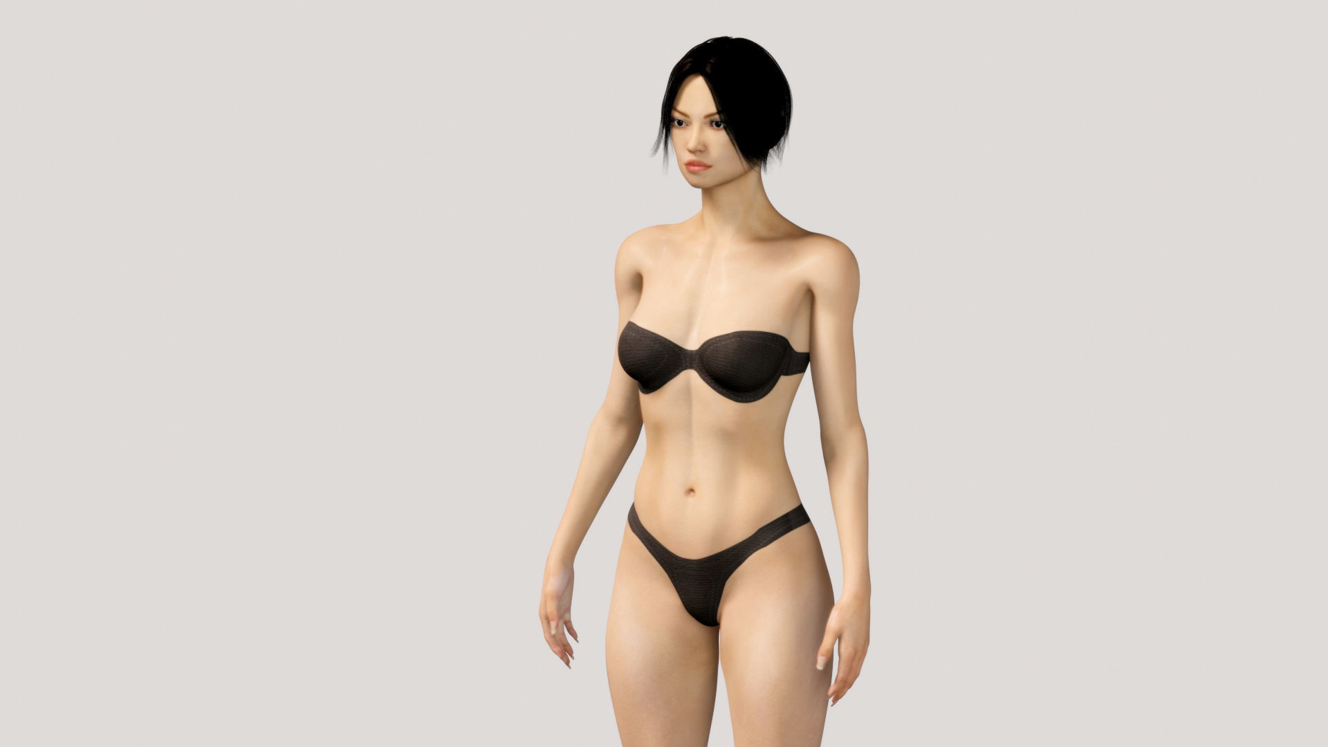 Rigged ORIENTAL ASIAN Female 3D model_12