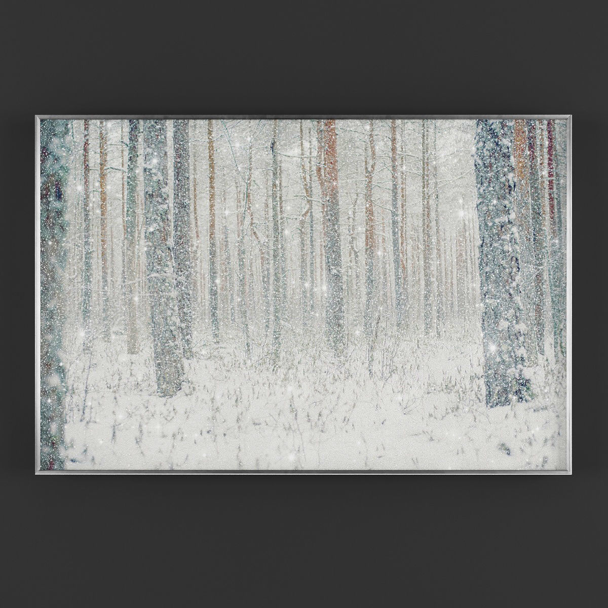 Pictures172 snowy forest canvas wall art Low-poly 3D model_1