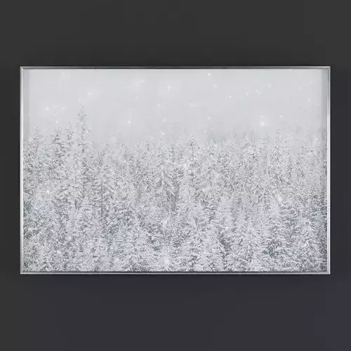 Pictures172 snowy forest canvas wall art Low-poly 3D model