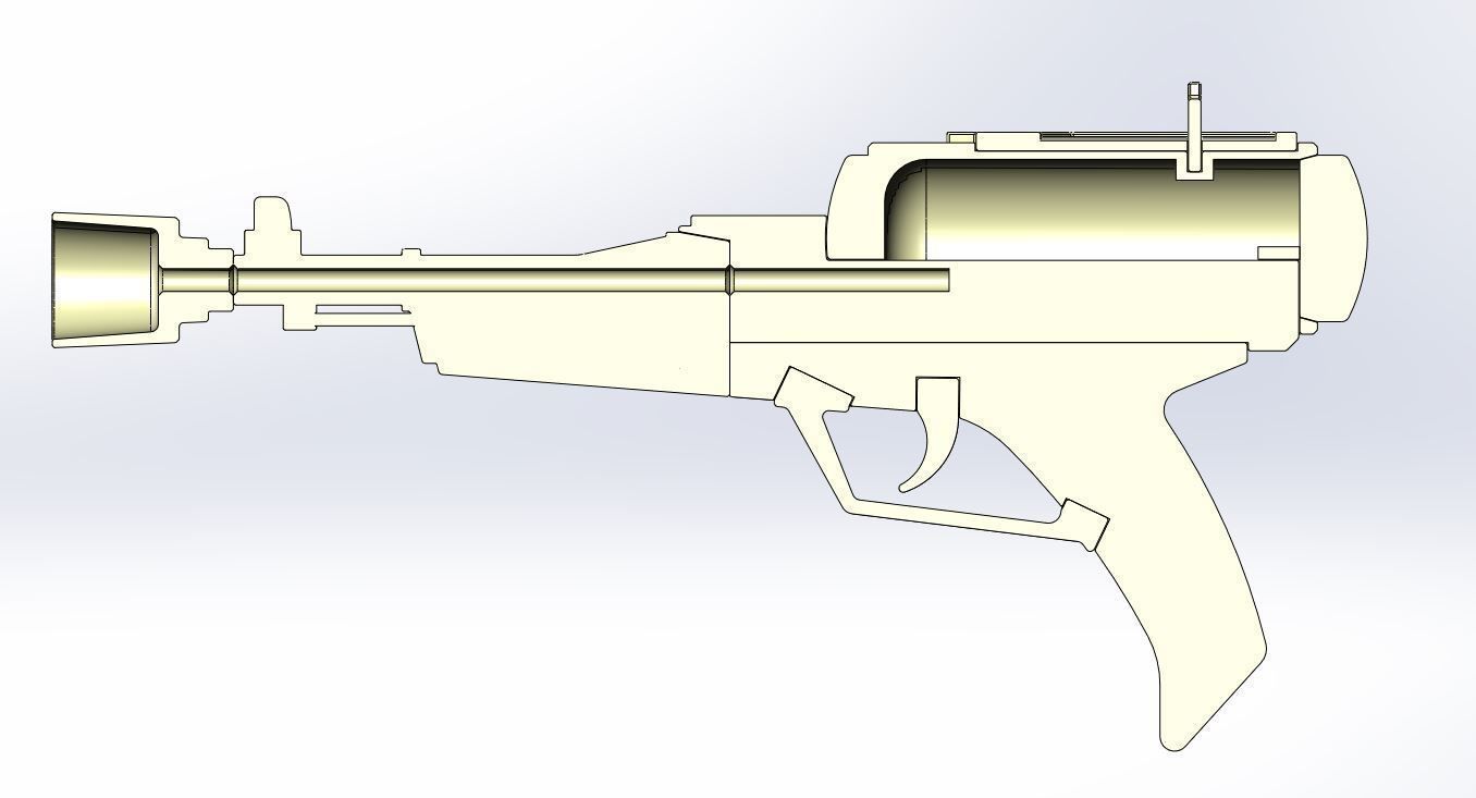 Laser pistol of Golden Man from Lost in Space TV series 1965 3D print model_33