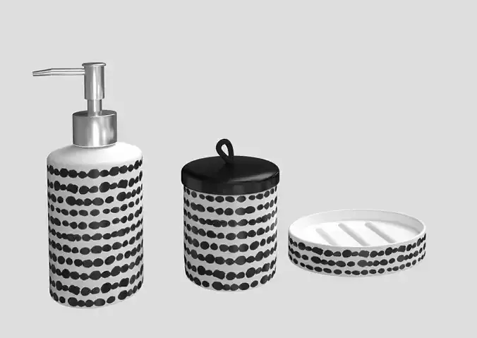 Soap accessories set spots pattern soap dish dispenser