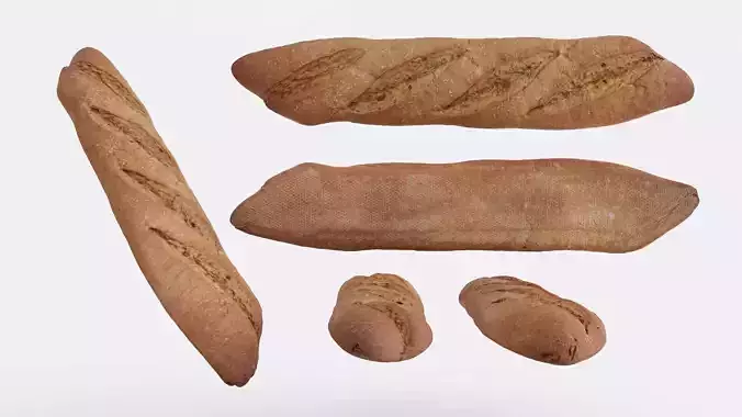 Baguette bread Photogrammetry